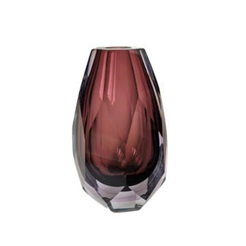 Radiant Prism Cut Glass Vase
