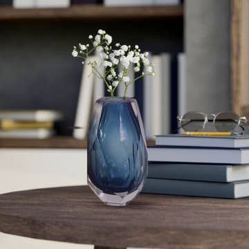 Radiant Prism Cut Glass Vase