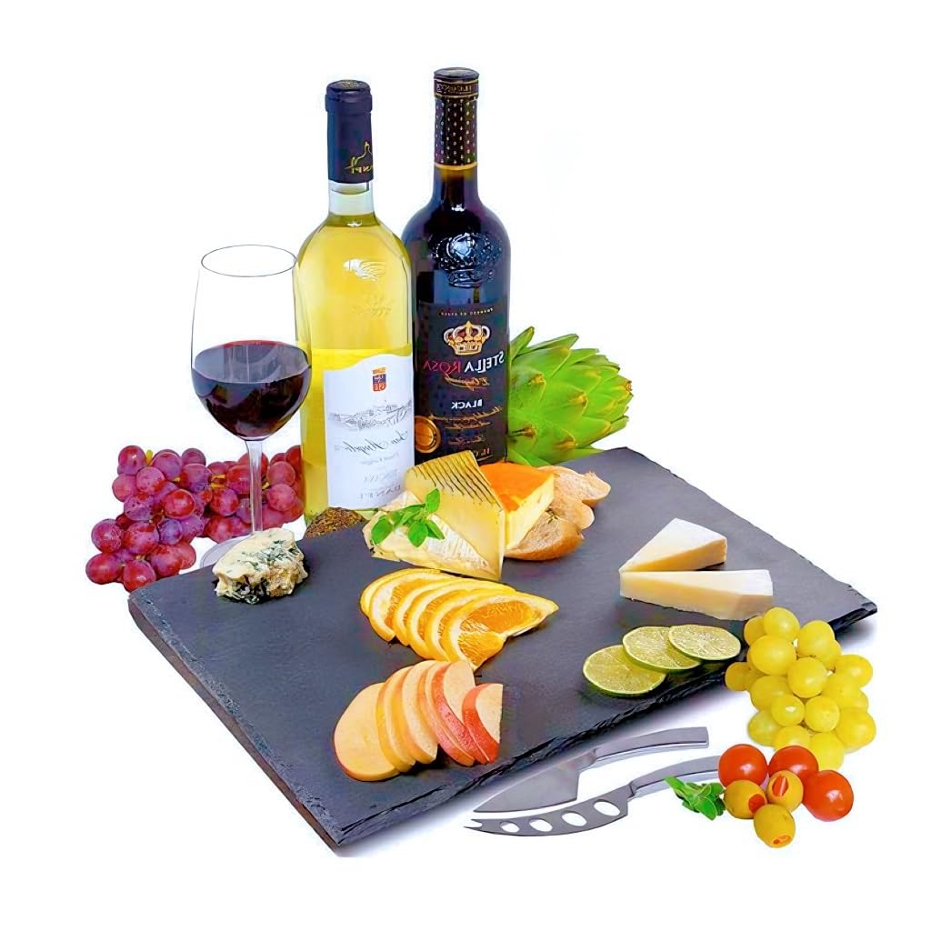 9-Pieces Natural Slate Cheese Board Set