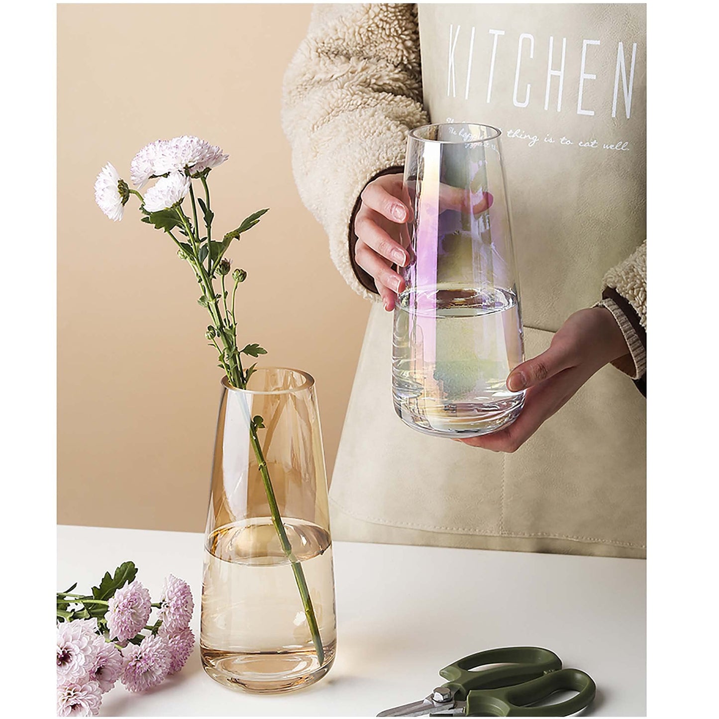 Modern Iridescent Crystal Vase