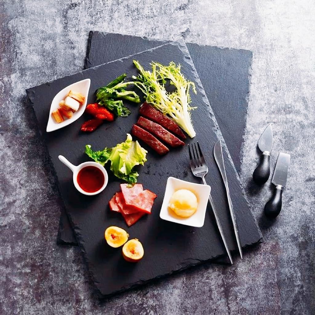 9-Pieces Natural Slate Cheese Board Set