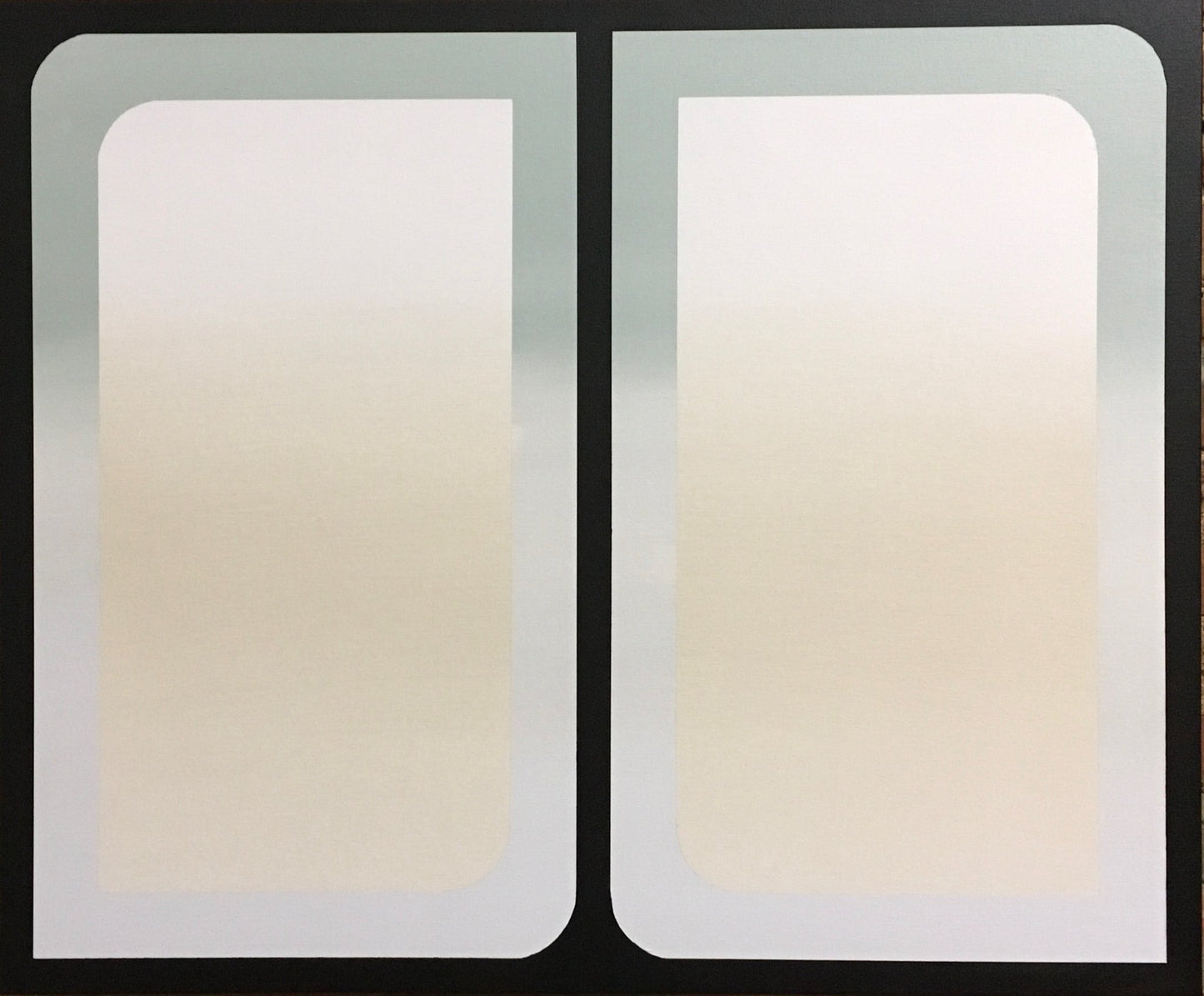 Vertical 30x36 original abstract painting titled The View 4 by Kevin Cross featuring an ethereal white and light grey atmospheric gradient on Mitsooz.