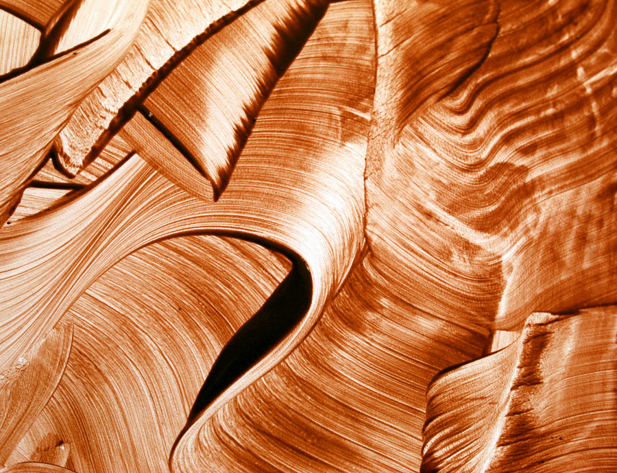 A macro-detail of heavy-stock metallic brushstrokes: representing the substance and texture of original wall art at Mitsooz.