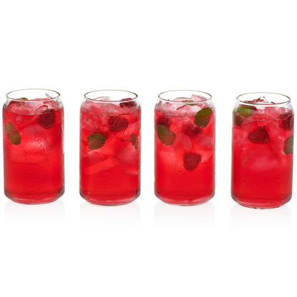 16oz Can Shaped Glass Tumbler (Set of 4)