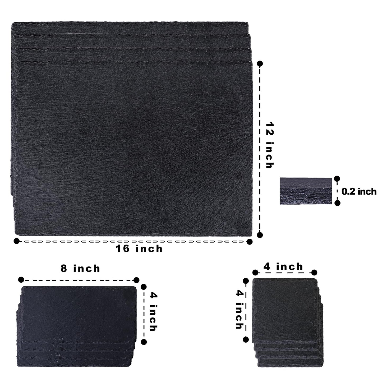 9-Pieces Natural Slate Cheese Board Set