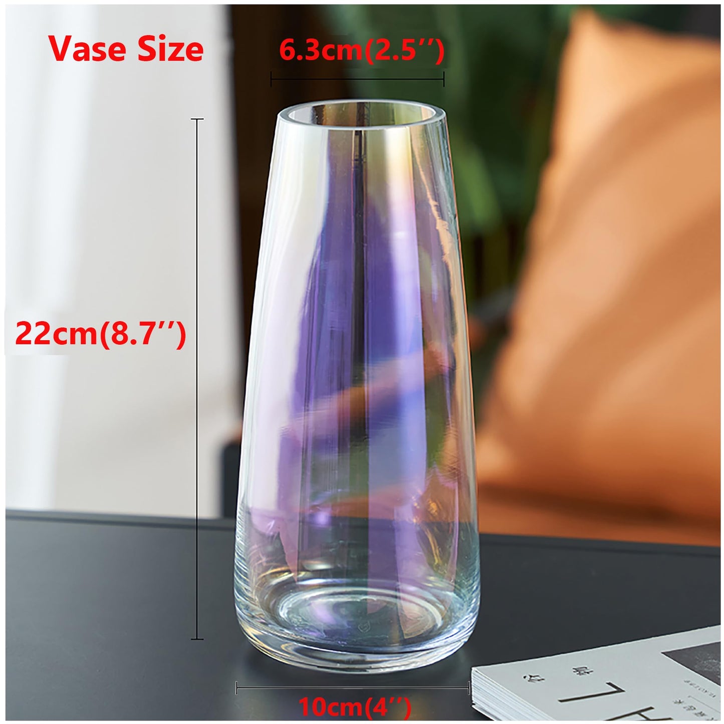 Modern Iridescent Crystal Vase
