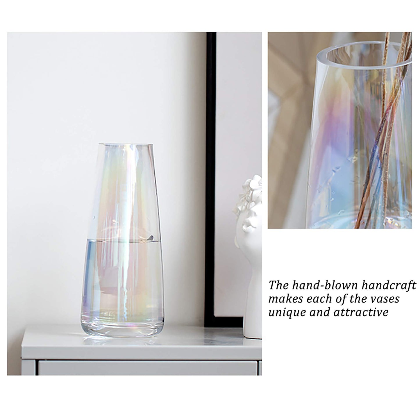 Modern Iridescent Crystal Vase