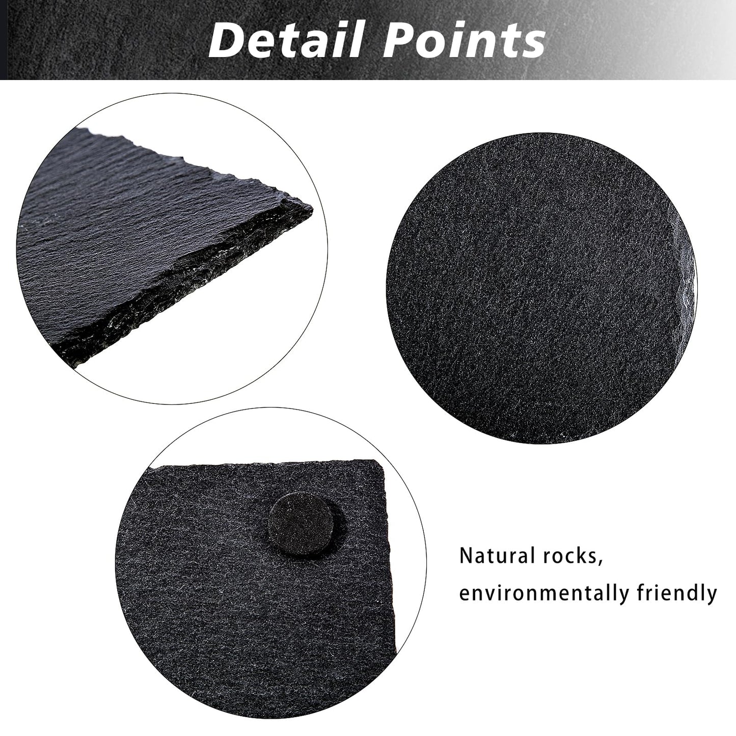 9-Pieces Natural Slate Cheese Board Set