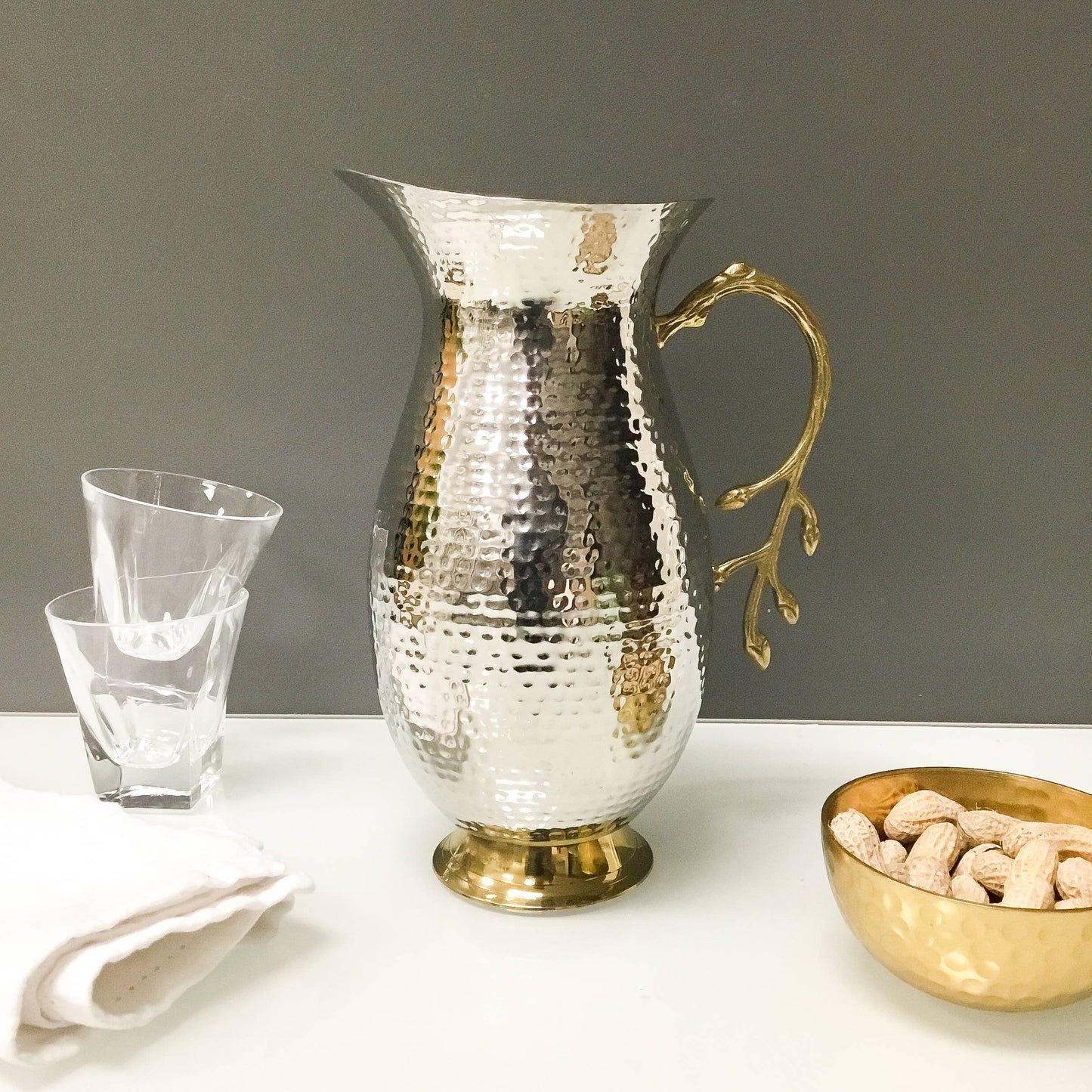Gold Leaf Water Pitcher