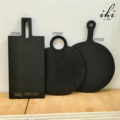 Acacia Wood Black Charcuterie Board w/Loop Handle