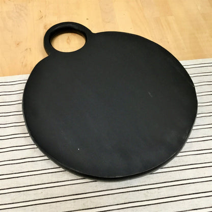 Acacia Wood Black Charcuterie Board w/Loop Handle