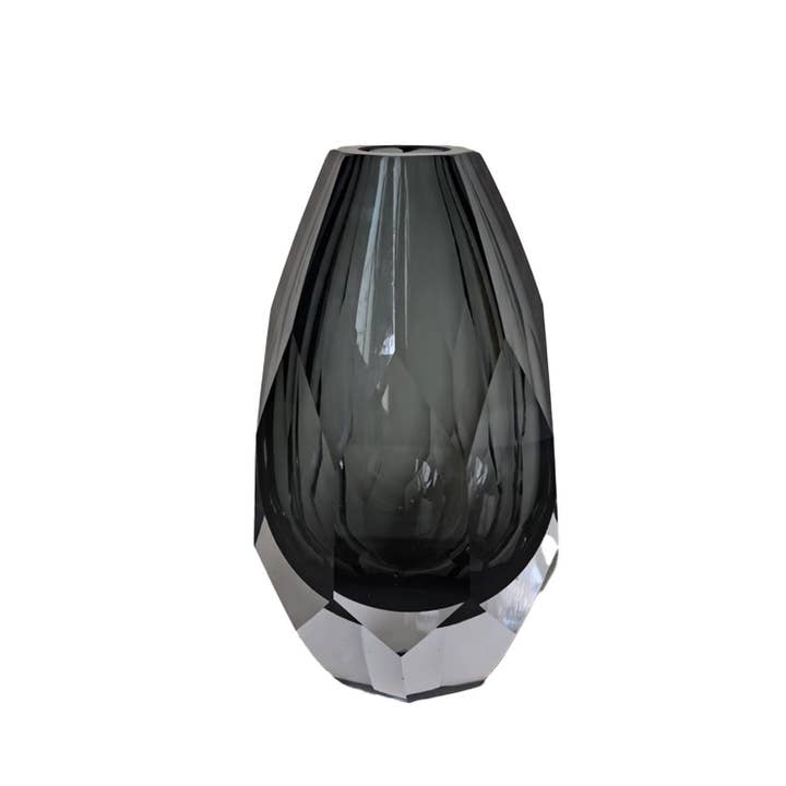 Radiant Prism Cut Glass Vase