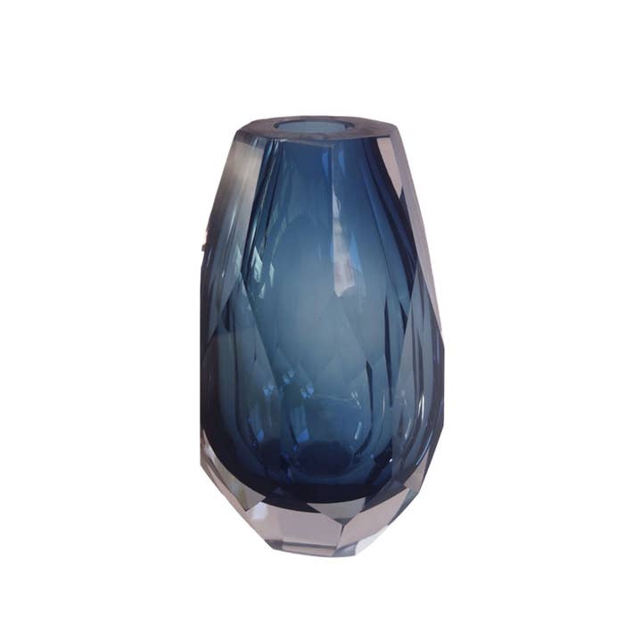 Radiant Prism Cut Glass Vase